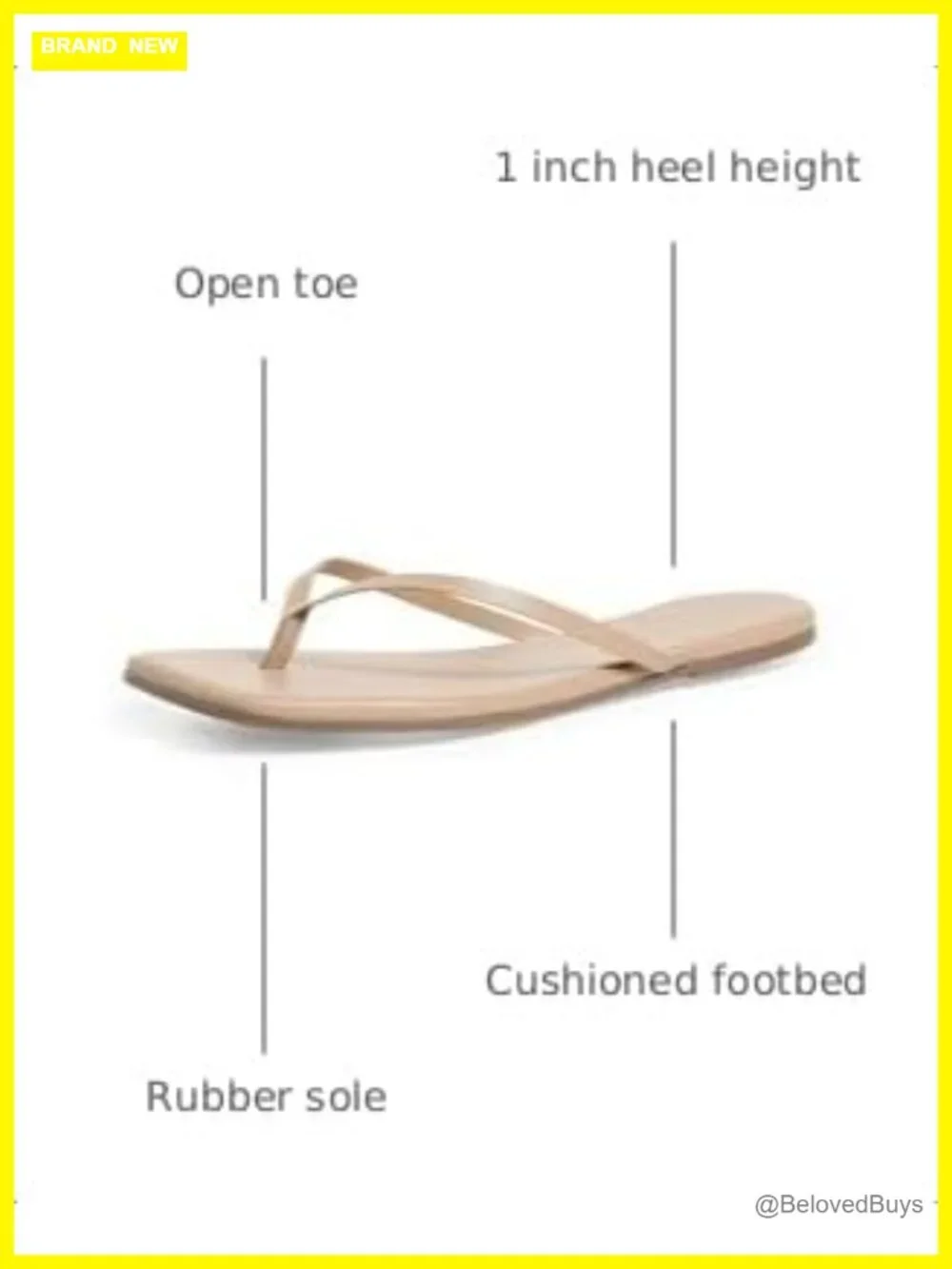 Rubber Sole Cushioned Footbed Square Toe Slide Sandals Slip On